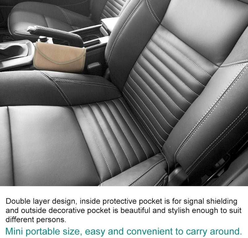 woobles Signal Blocking Bag for Cell Phone and Car Key Fob Double Layer Anti-Theft Anti-Tracking GPS RFID Signal Blocker Pouch(Khaki) - Image 5
